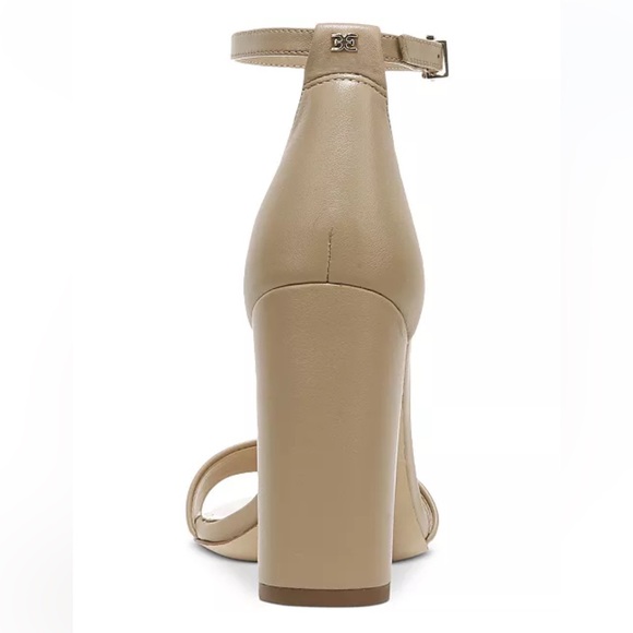 Sam Edelman Yaro Block Heel Sandals Beige Taupe Tan Nude Leather Size 10 - Picture 11 of 11